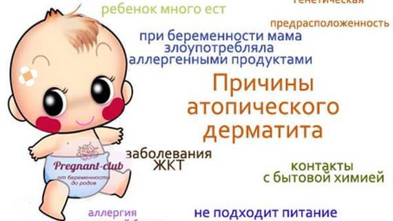 Превью картинка статьи Атопический дерматит у грудничка: причины, симптомы, фото, лечение